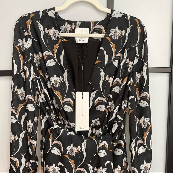 [4] NWT Acler Garber Dress Wedding Guest Floral Print Long Sleeve Maxi Dress - Picture 5 of 16